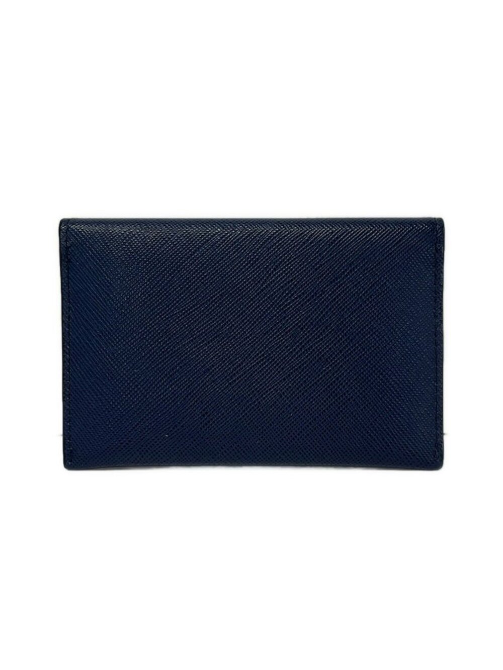 Prada Card Case Navy Gold Leather - Picture 2 of 5